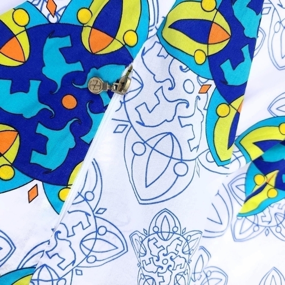 Tracy Negoshian White Blue Tunic Dress Sz Xs - Picture 5 of 9